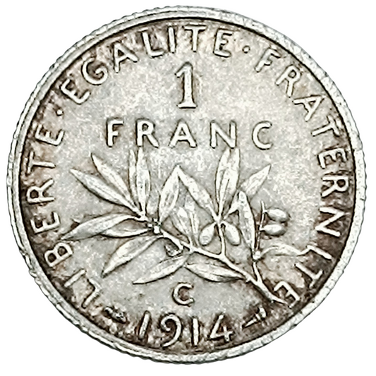 Semeuse 1 Franc 1914 C Castelsarrasin Argent 4.98 gr