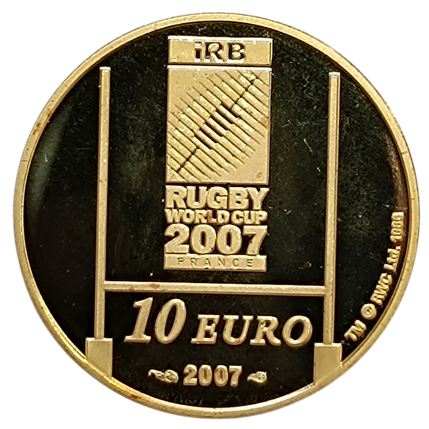 Monnaie de Paris 10 euros 2007 Coupe du monde de Rugby Or BE 1/4 once