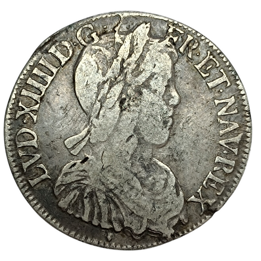 Louis XIV (1643-1715) 1/2 écu à la mèche longue 1648 & Aix 13,34 gr