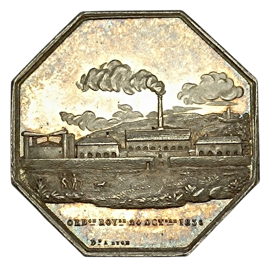 Jeton Société d'éclairage par le gaz pour la ville de Lyon 1836 Argent 15.20 gr