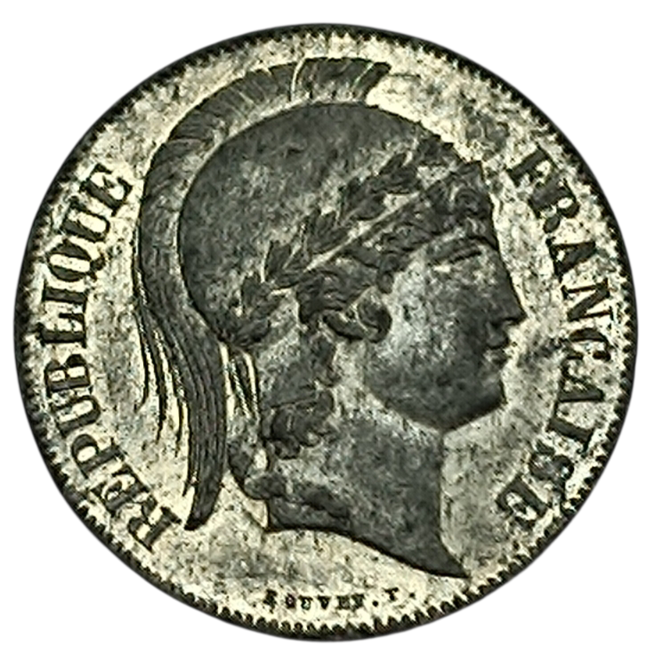 Concours 20 francs or 1848 en étain par Bouvet 2.75 gr