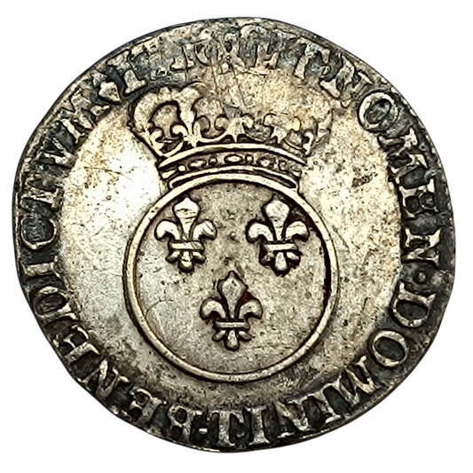 Louis XV (1715-1774) Dixième d'écu Vertugadin 1716 T Nantes Argent 2.96 gr