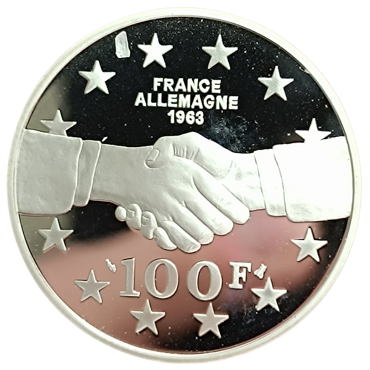 Monnaie de Paris 100 Francs 1994 De Gaulle Adenauer Coffret BE Argent 22.2 gr