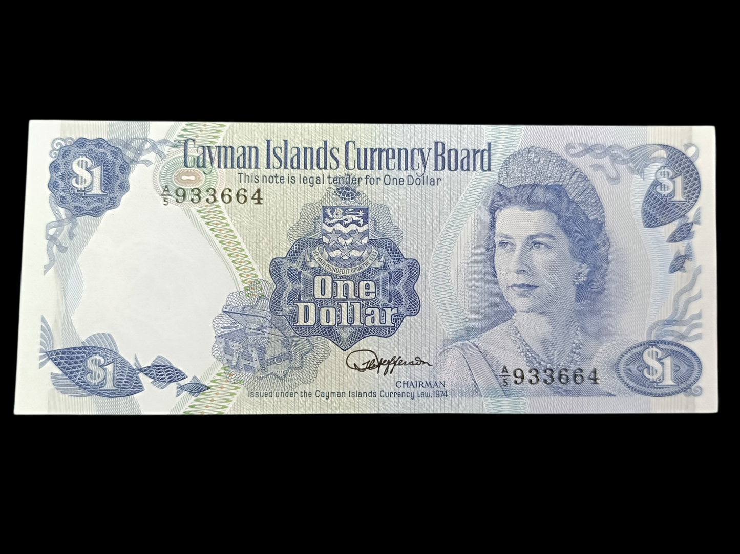 Îles Cayman Billet 1 Dollar 1974. État neuf