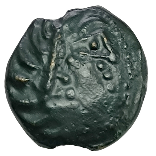 Gaule Carnutes (Région de Chartres) Bronze à l'aigle et à la rouelle 2.61 gr