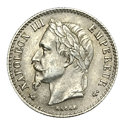 Napoléon III (1852-1870) 50 centimes 1866 K Bordeaux Tête laurée argent 2.47 gr