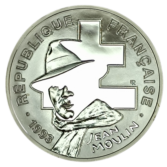 Monnaie de Paris 100 Francs Jean Moulin Conseil National de la Résistance 1993 Coffret BE Argent 22.2 gr