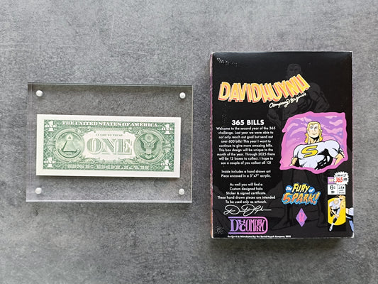 Billet 1 Dollar peint à la main par David Huynh. Star Wars The Mandalorian. 1 of 1.