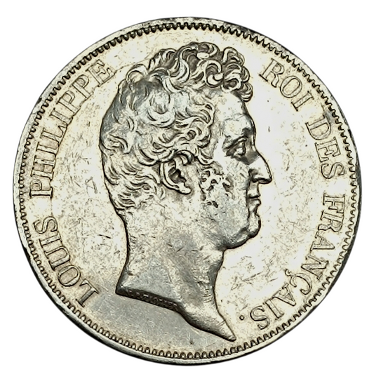 Louis-Philippe Ier (1830-1848) 5 francs 1831 A Paris sans le I Tranche en creux Argent 24.84 gr G. 675