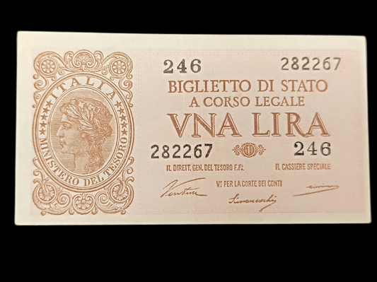 Italie Billet 1 Lire 1944. État Neuf