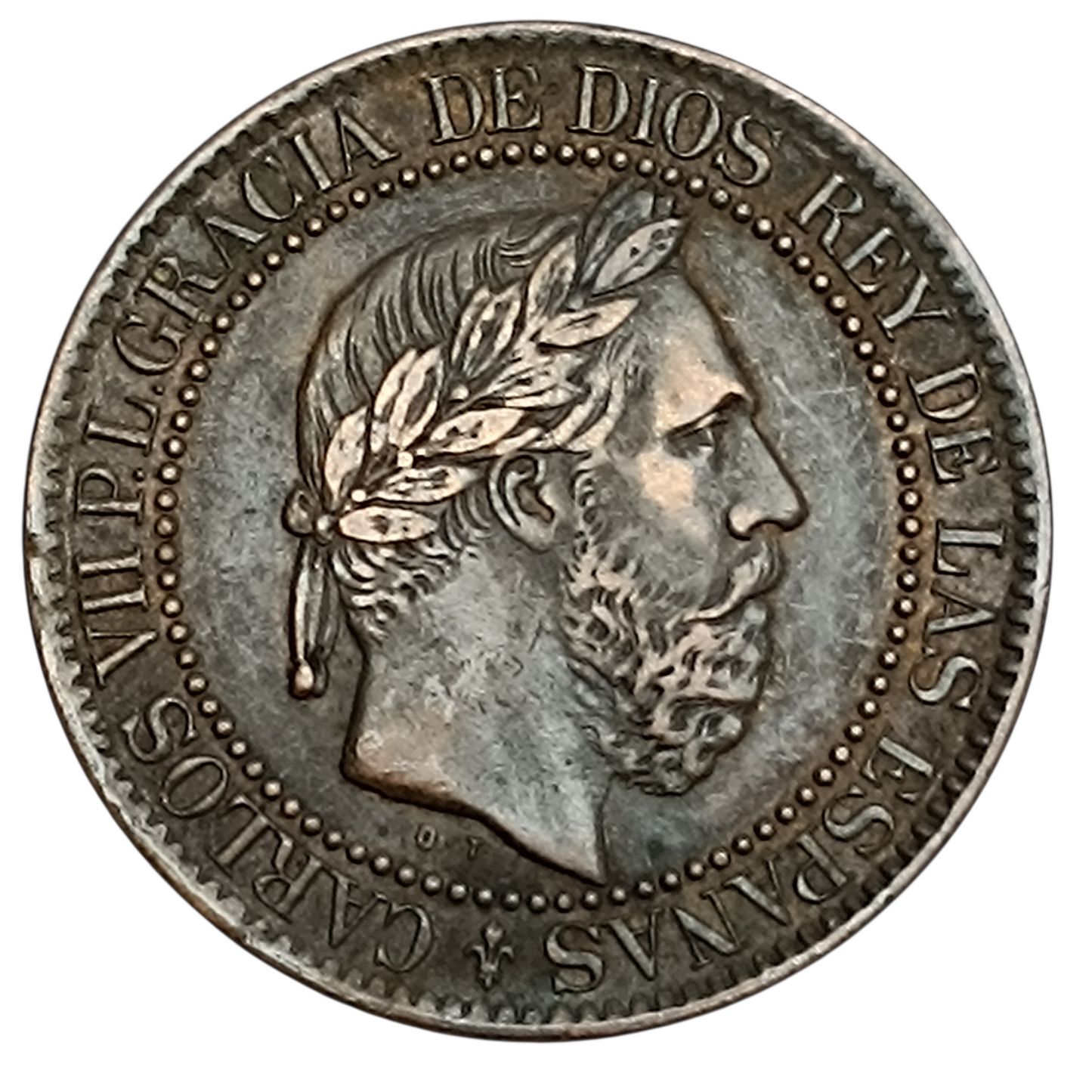 ESPAGNE 10 CELMOS 1875 CARLOS VII 9.89 gr
