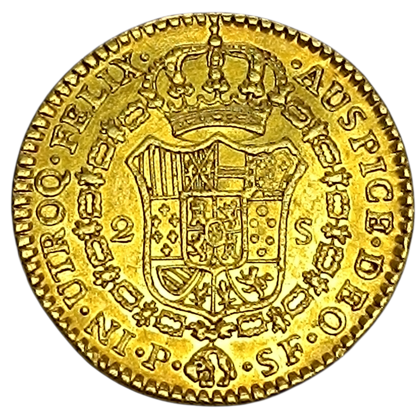 Colombie 2 Shields 1777 Ppayan Or Charles III 6.75 gr