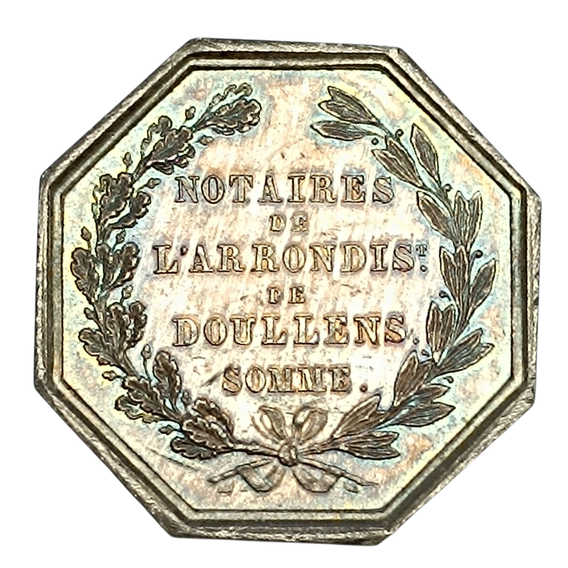 Jeton Notaires de l'arrondissement de Doullens (Somme) 1833 Argent 13.34 gr 31 mm