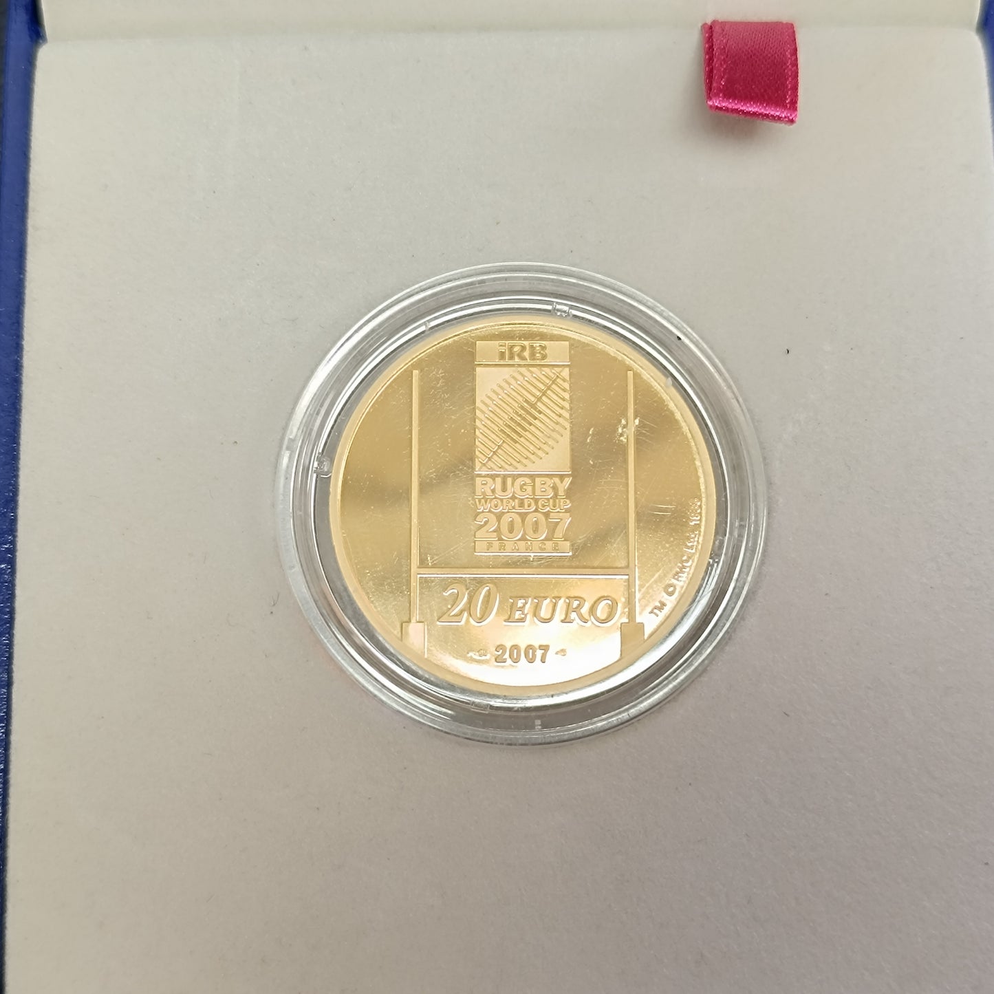 Monnaie de Paris 20 euros 2007 Coupe du monde de Rugby Or BE 1/2 once