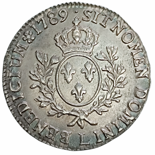 Louis XVI (1774-1792) Écu aux branches d'olivier 1789 L Bayonne Argent 29.15 gr