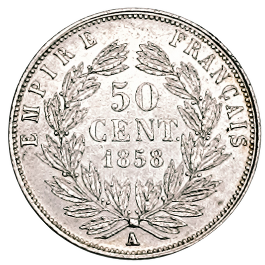 Napoléon III (1852-1870) 50 centimes 1858 A Paris Argent 2.49 gr