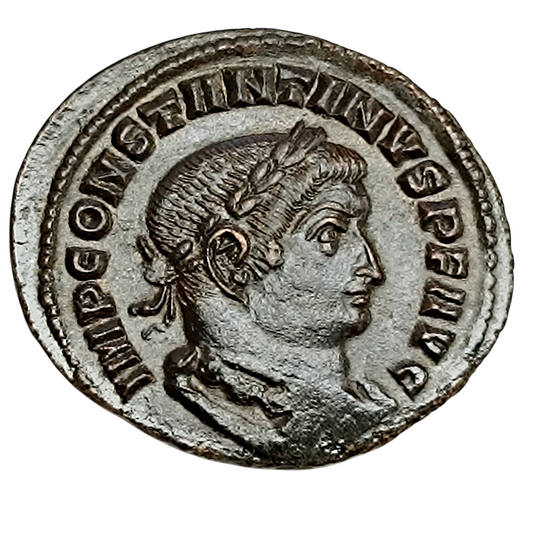 Constantin Ier (306-337) Follis Soli Invicto Comiti Lyon 4.18 gr 24.5 mm
