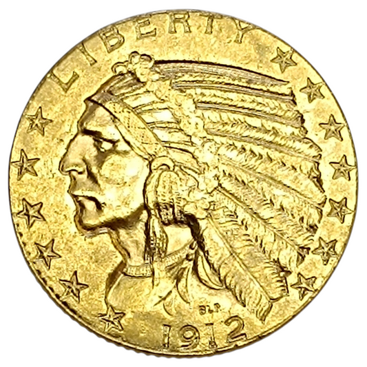 USA "INDIAN HEAD" 5$ Or 1912 Five Dollars 8,35 gr
