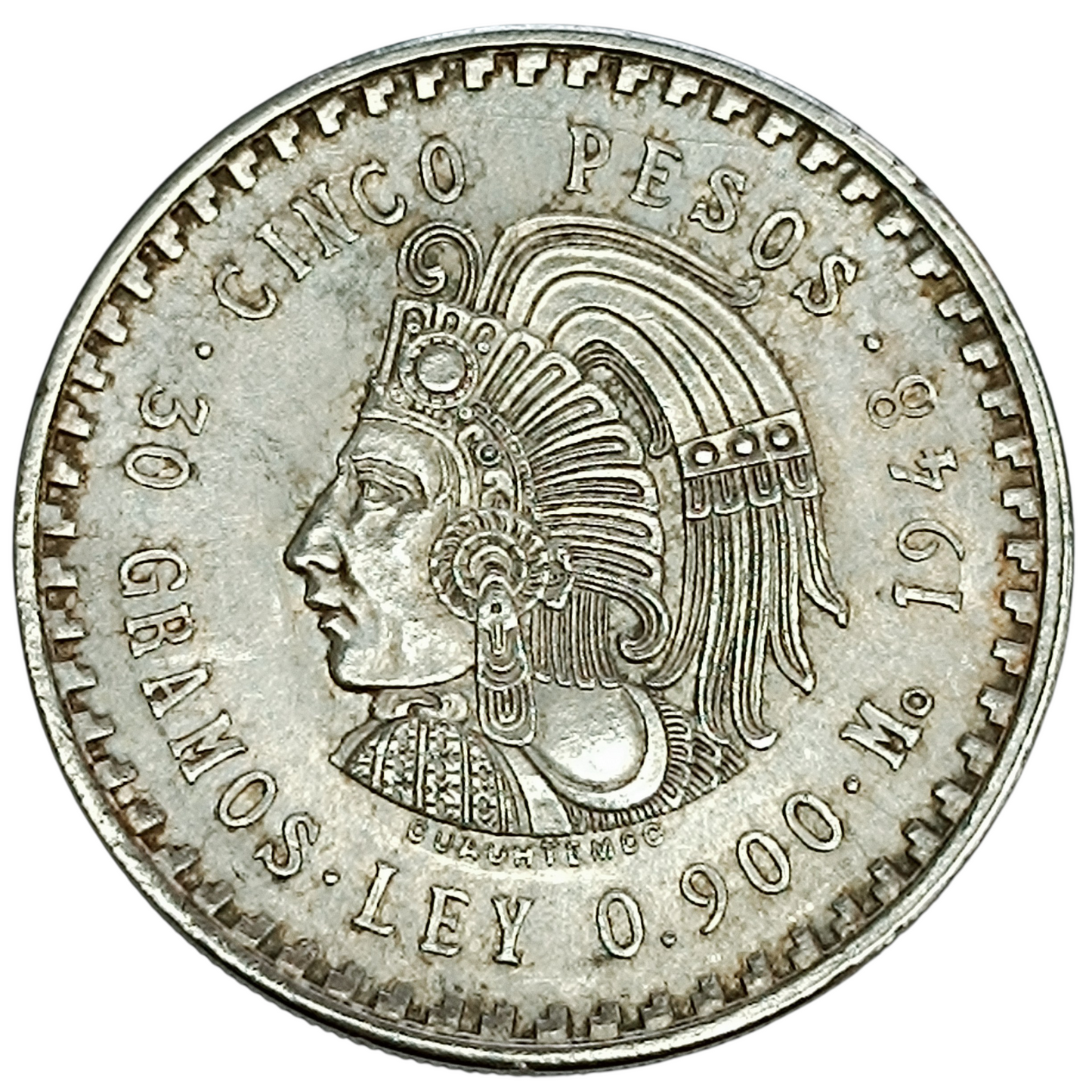 Mexique 5 Pesos 1948 Argent 30 gr