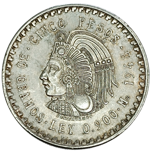Mexique 5 Pesos 1948 Argent 30 gr