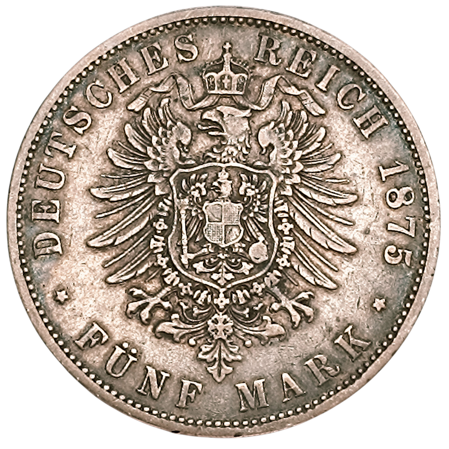 Allemagne Prusse Wilhelm (1861-1888) 5 Mark 1875 A Berlin Argent 27.54 gr