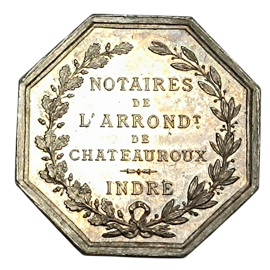 Jeton Notaires de Chateauroux (Indre) Argent 12.76 gr 28 mm