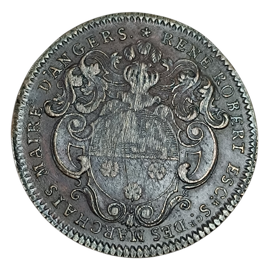 Jeton ANJOU René Robert Maire d'Angers 1729 7.39 gr
