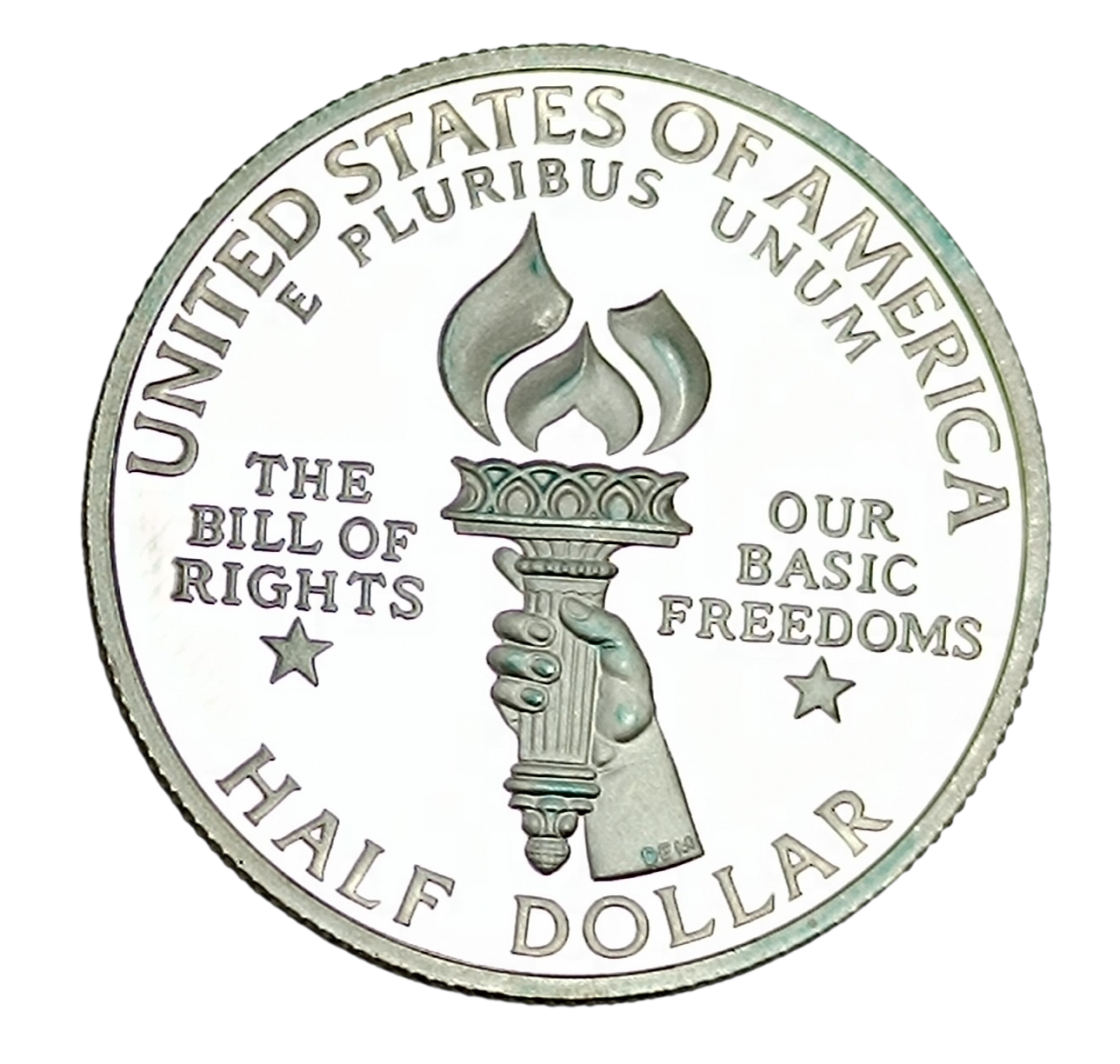Medio Dólar Estadounidense 1993 Declaración de Derechos del Ciudadano Plata 12.5 gr 30.6 mm EE.UU.