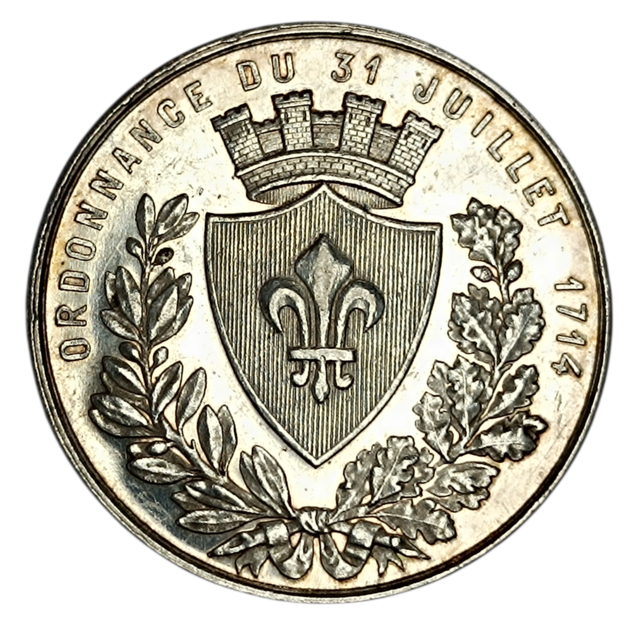 Lille Chamber of Commerce Tyme - Order of July 31, 1714 Silver 22.44 Gr 37 mm