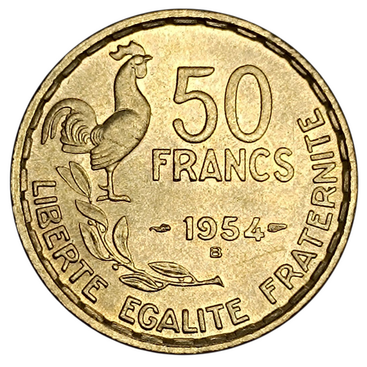 Guiraud 50 Francs 1954 B Beaumont le Roger 7.99 gr