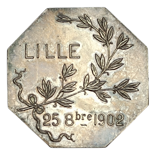 IT Savings and provident cash label Lille 1902 silver 96 mm