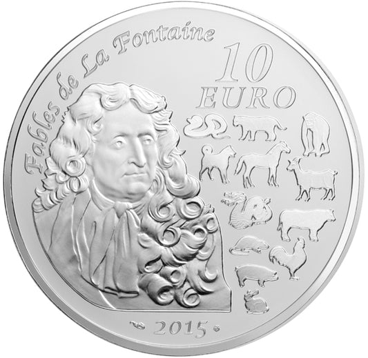 France 10 Euros 2015 Année de la Chèvre Coffret BE Argent 22.2 gr