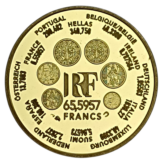 Monnaie de Paris 65.5957 francs Europa 2000 la dernière monnaie parité Or BE 8.45 gr