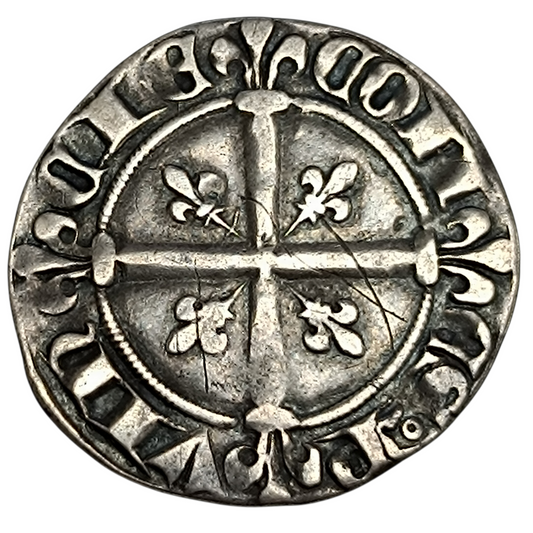 Comté de Provence Robert d'Anjou (1309-1343) Sol coronat Avignon Argent 2.08 gr