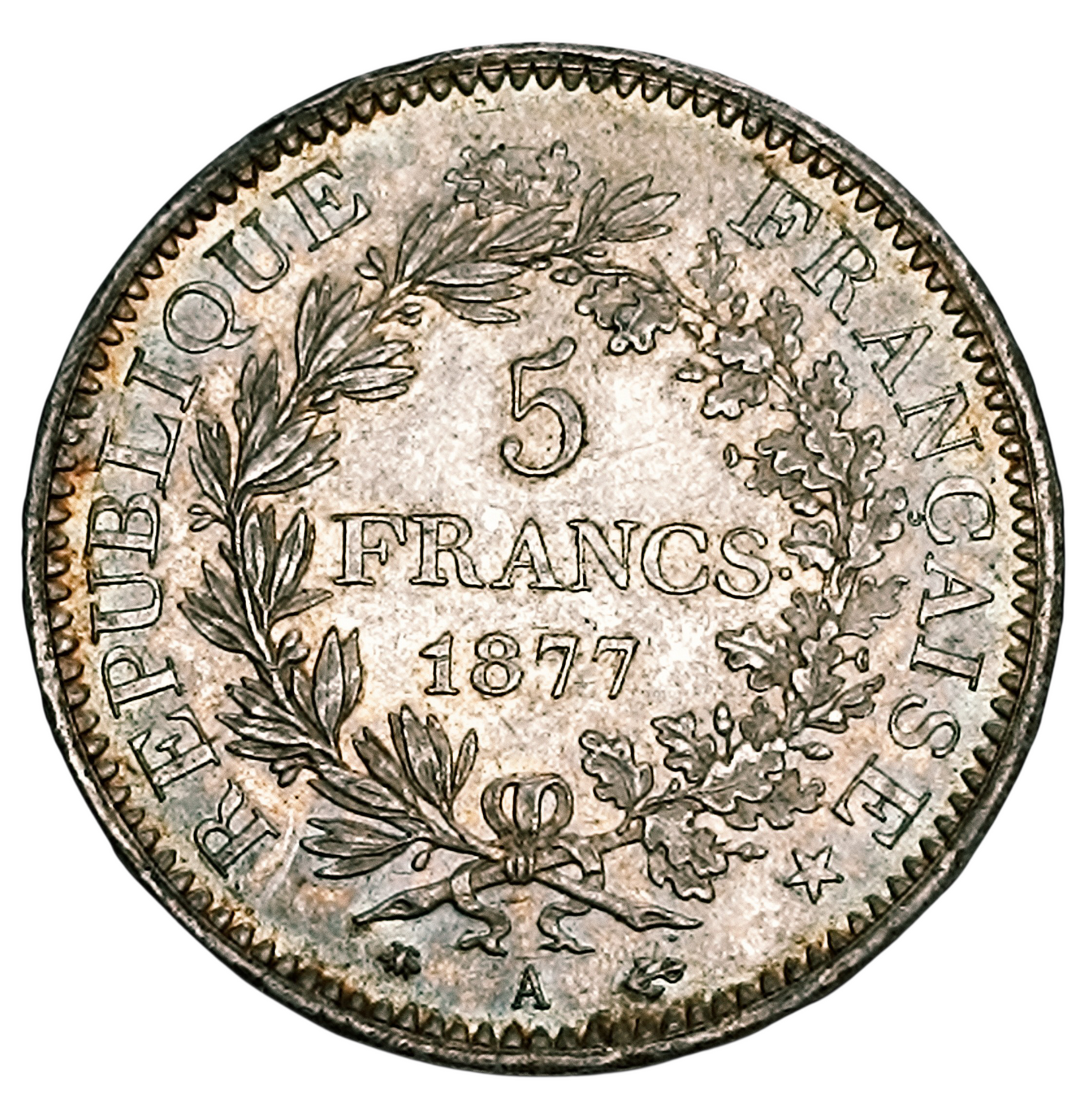 Hercule 5 Francs 1877 A Paris Argent 25.03 gr