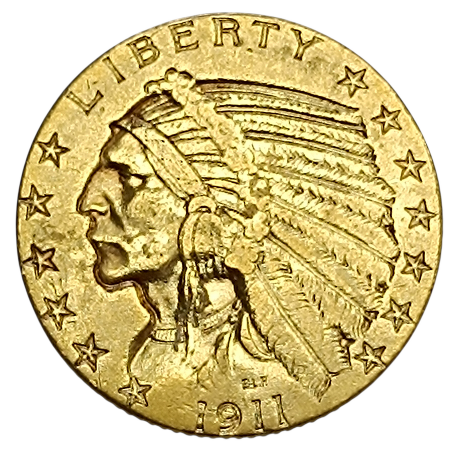 USA "INDIAN HEAD" 5$ Or 1911 Five Dollars 8,33 gr