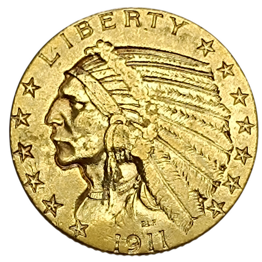 USA "INDIAN HEAD" 5$ Or 1911 Five Dollars 8,33 gr