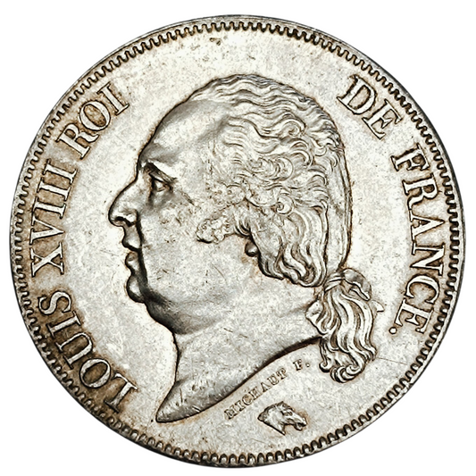 Louis XVIII (1815-1824) 5 Francs 1824 K Bordeaux Argent 24.94 gr