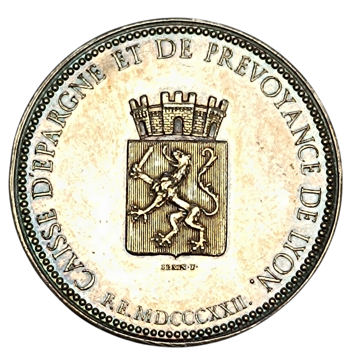 Jeton Caisse d'épargne et de Prévoyance de Lyon Argent 10.14 gr 32.5 mm