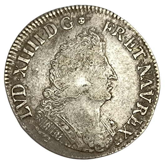 Louis XIV (1643-1715) Quart d'écu 1694 K Bordeaux Argent 6.38 gr
