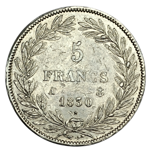 Louis-Philippe Ier (1830-1848) 5 francs 1831 A Paris sans le I Tranche en creux Argent 24.84 gr G. 675
