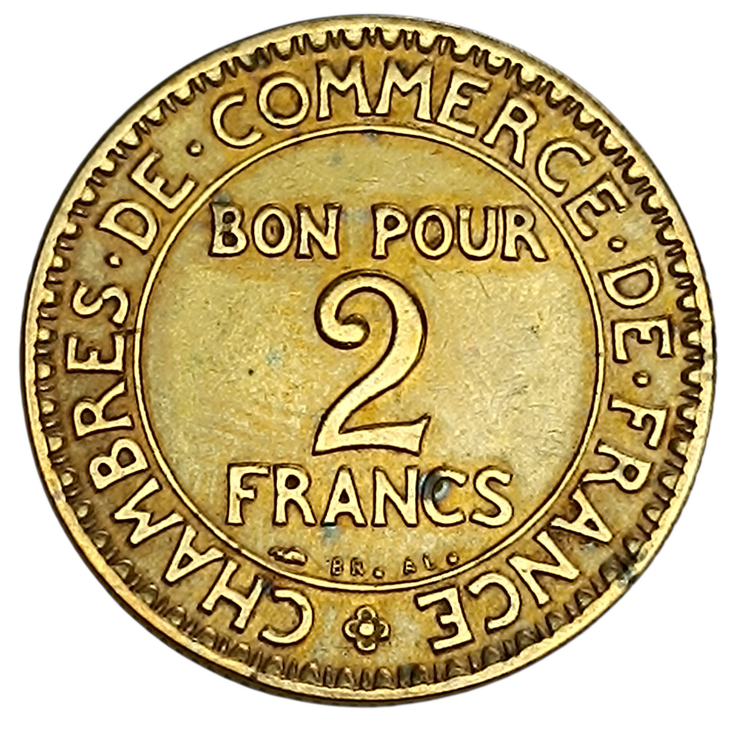 Monnaie fautée. Coins tournés. 2 Francs 1925 Domard. 7.96 gr