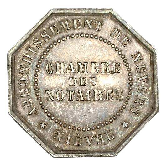 Jeton Notaires de Nevers (Nièvre) Argent 14.32 gr 31 mm
