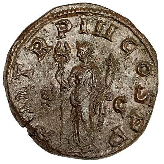 Philippe l'Arabe (244-249) Sesterce PM TRP III COS PP Félicité 21.24 gr