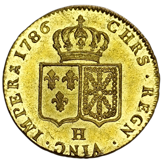 Louis XVI (1774-1792) Double Louis d'or à la tête nue 1786 H La Rochelle 15.23 gr