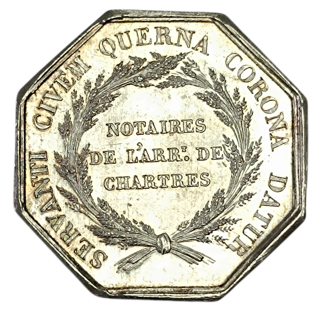 CHARTRES SILVER CHARTRES CHETTER 1836 32 mm 14.36 gr