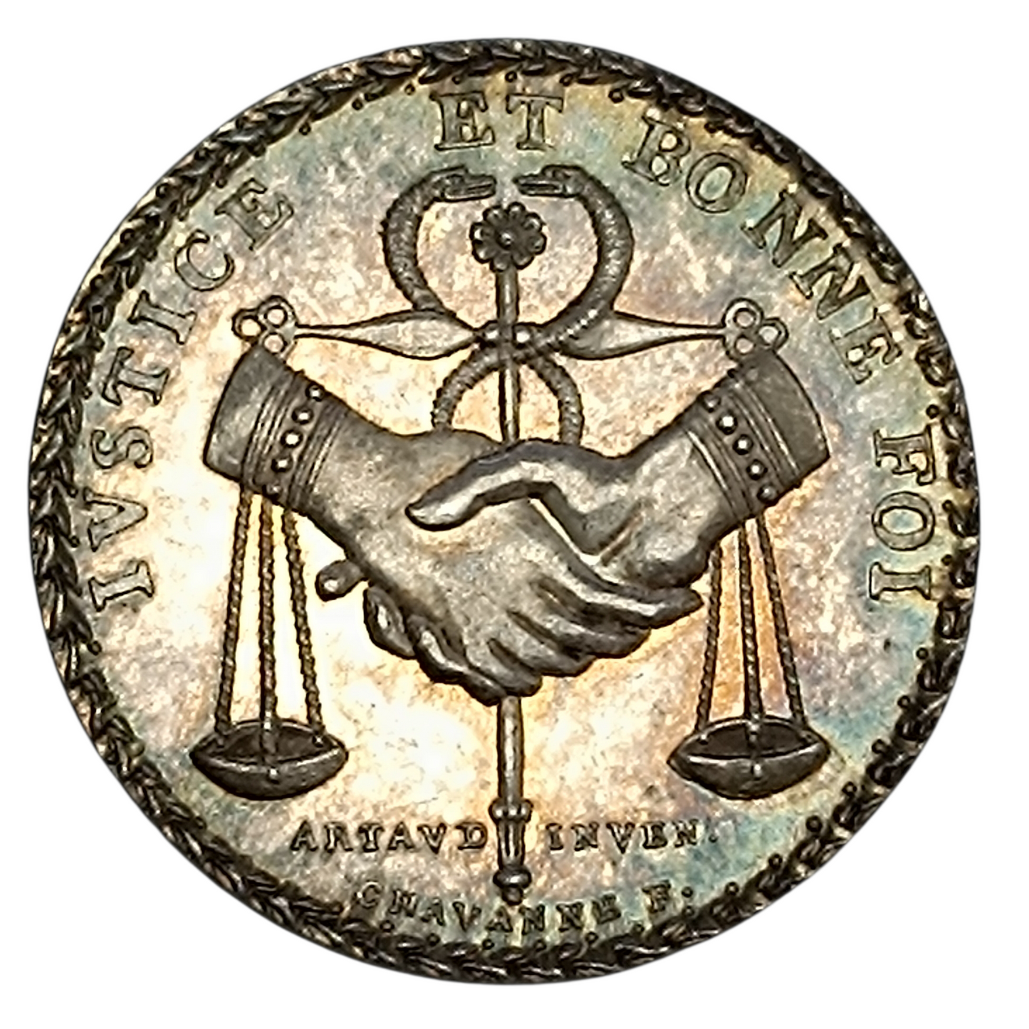 Jeton Prud'Hommes de Lyon 1809 Justice et bonne foi Argent 10.27 gr
