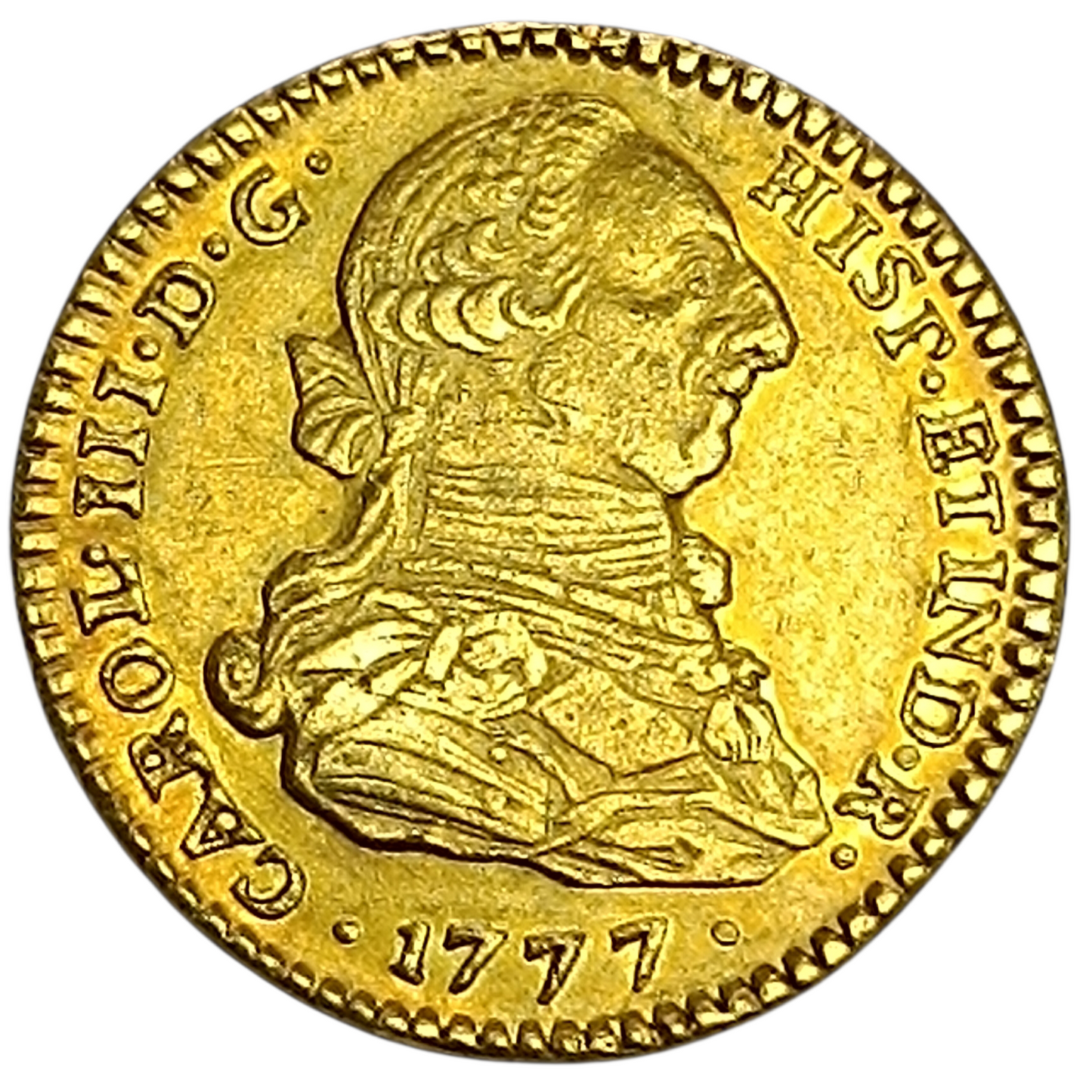 Colombie 2 Shields 1777 Ppayan Or Charles III 6.75 gr