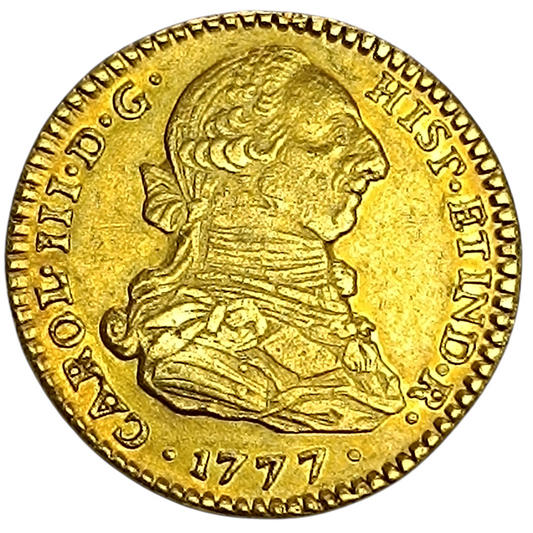 Colombie 2 Shields 1777 Ppayan Or Charles III 6.75 gr