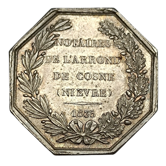 Jeton Notaires de Cosne (Nièvre) Argent 13.01 gr 30.5 mm